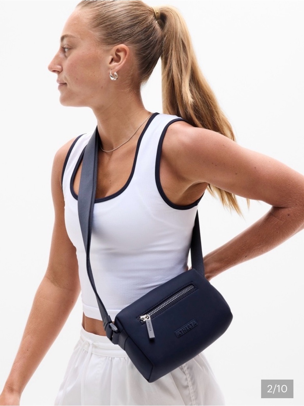 Athleta Navy Neoprene Sling Belt Bag